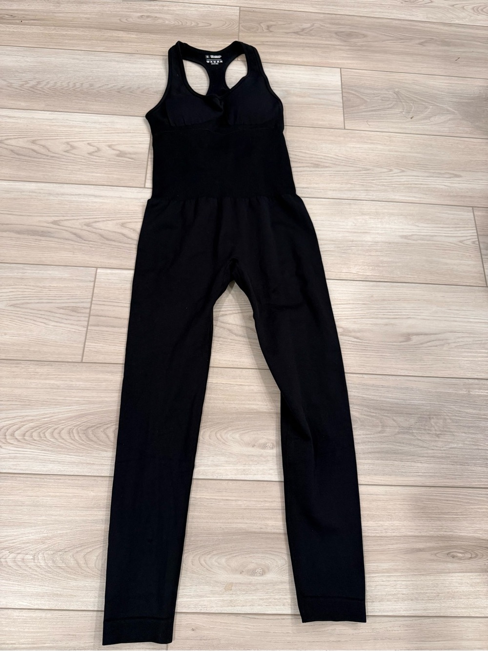 Black Ribbed Athletic Bodysuit w/ Padding